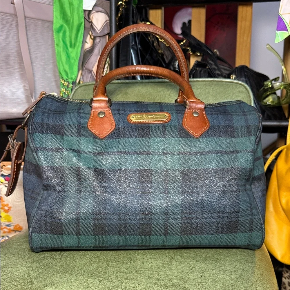 Vintage Polo Ralph Lauren Boston Bag Plaid - Picture 1 of 13
